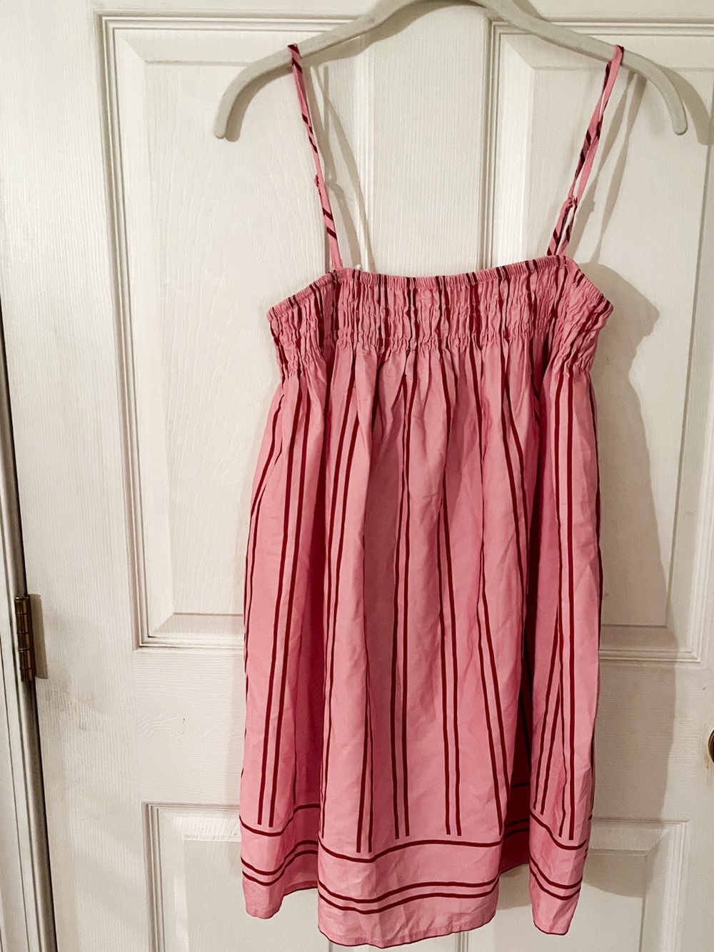 Girls Pink Stripe Sundress with Spaghetti Straps